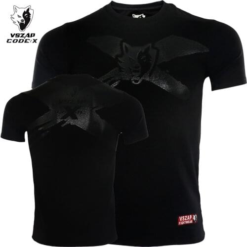 VSZAP gym fighting Sports Boxing Muay Thai MMA short sleeve elastic t-shirt mens fighting sports training clothes