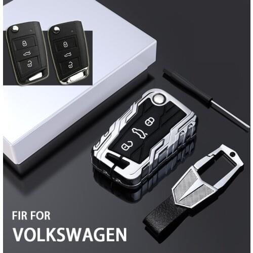 Premium High Quality Metal Car Key Fob Case Cover Holder Shell Keychain Accessories For VW Polo Golf Transporter Beetle