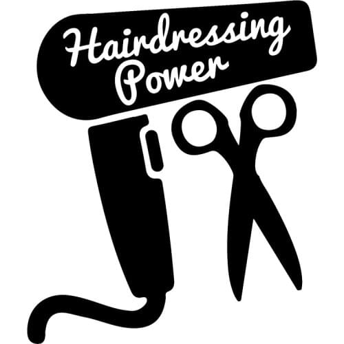 15*12.6cm Funny Hairdressing Power Car Vinyl Decal Sticker Vinyl Hobby Car Bumper Sticker Car Accessories