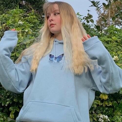 Women grunge Streetwear Hoodies Women Jacket butterfly harajuku Dark Print Jacket Coat Goth Harajuku Y2k Clothes Punk Jacket