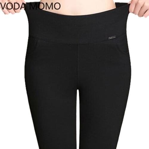 Women Winter Warm Long Pants Fleece Thick Leggins Mujer Solid Plus Size Elastic high waist Casual pencil Pants womens trousers