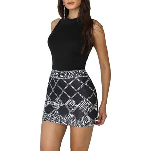 New 2020 Spring Summer Women Dress Dot Sleeveless Mini O-Neck Sexy Bodycon Dress Sequin Club Party Dress Vestidos De Fiesta