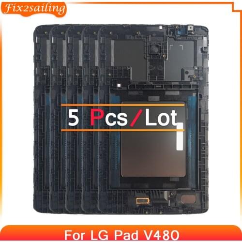 5Pcs For LG 8.0 V480 V490 LCD Display Matrix Touch Screen Digitizer Panel Sensor Glass Tablet Assembly Replacement No With Frame