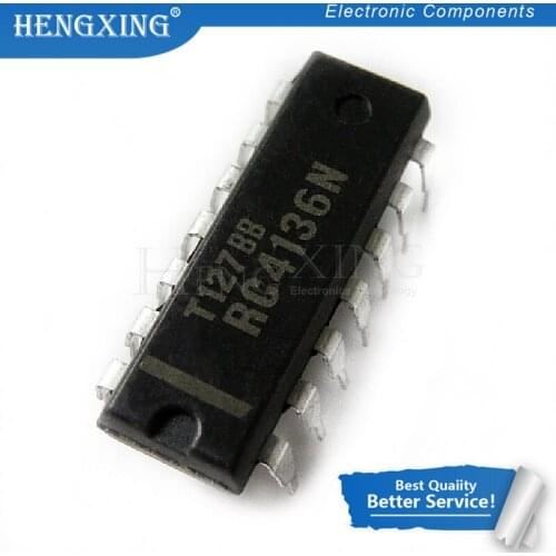 1pcs/lot RC4136N RC4136 XR4136 DIP-14 In Stock