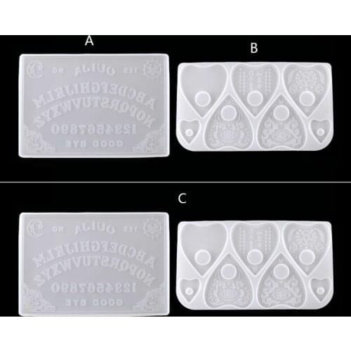 2Pcs Ouija- Board Planchette Resin Molds Gothic Ouija- Board Game Keychain Pendant Epoxy Silicone Molds Jewelry Making