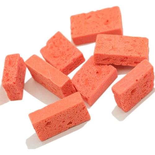 20/50 pcs Assorted Resin Red Brick Craft Kawaii Resin Flatback Brick Charms Cabochon For Earring Necklace Hair Accessories
