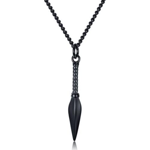 2019 Fashion New Spear Pendant Necklace Men Gold Black Stainless Steel Chain Necklace for Women Trendy Boho Jewelry Gift