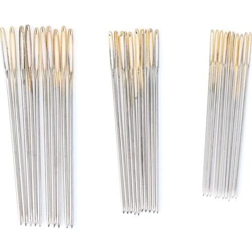 30Pcs/lot Golden Embroidery Fabric Cross Stitch Cloth Needles Size 22# 24# 26# Sewing Accessories