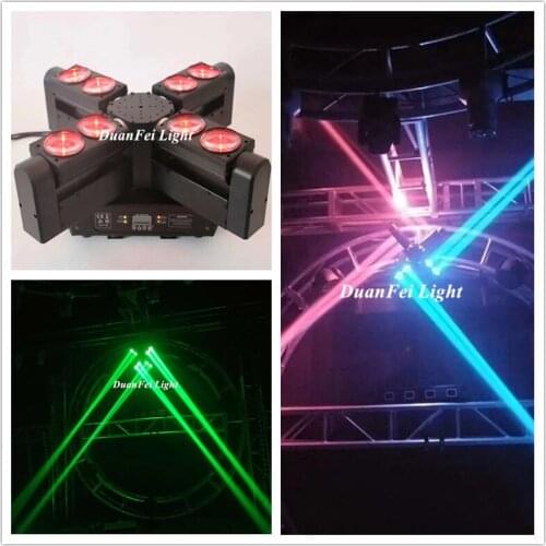 4PCS Disco NightClub Bar Mini Stage Dj Moving Head Rgbw Beam Spider Led 8x12w