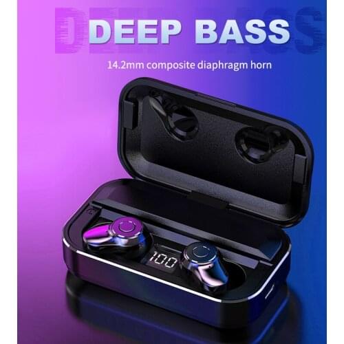 A6 TWS Earphones Bluetooth Wireless Headset Touch Control Earbuds Music Earphone With LED Power Display 1200mAh Charging Box