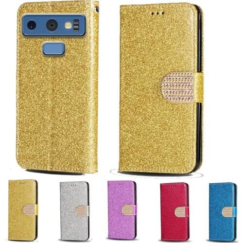 Luxury Glitter Diamond Flip Leather Wallet Phone Case For Samsung Galaxy Note 9 N960F Stand function Phone cover with card slot