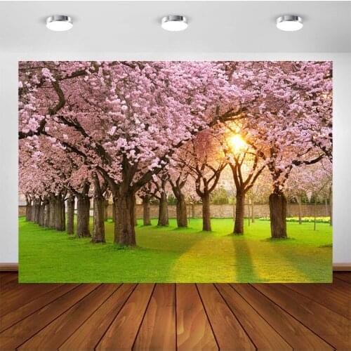 Flower Backdrops for Photography Birthday Party Decorations Wedding Background Banner Cherry Tree Backdrop Photocall
