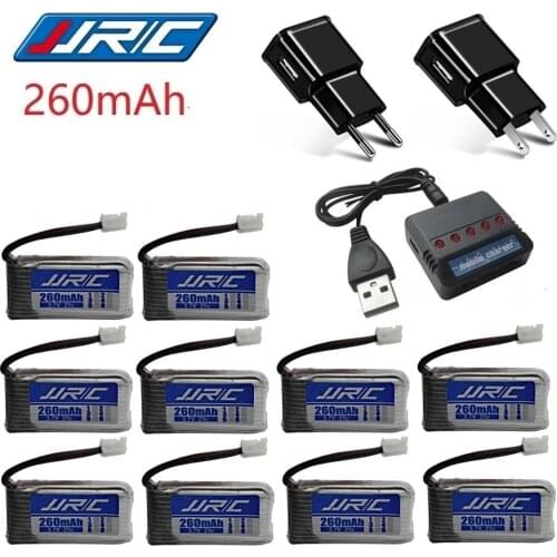 JJRC H36 Original battery 3.7V 260mAh For E010 E011 E012 E013 Drones F36 RC Quadcopter Parts 3.7v Lipo Battery 10pcs