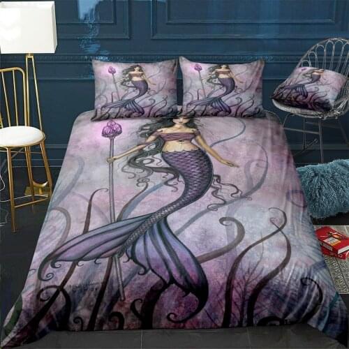 Amethyst Sea Quilt Cover Pillowcase 3Piece Comforter Bedding Set With Pillow Case Single Double Duvet Cover Home Decora