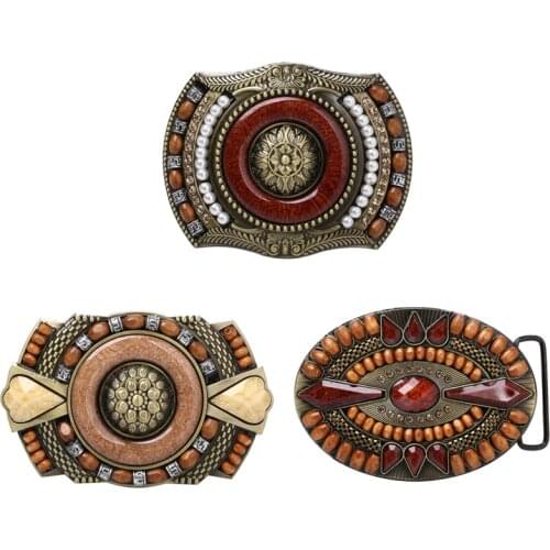 Western Bohemian Cowboy/girls Belt Buckle Indian Rodeo Novelty Bead Decor For Mens Belt Accessory