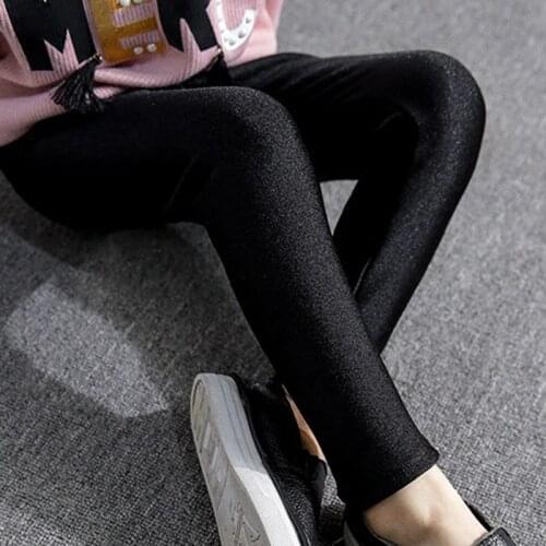 2 - 16 Years Girl Candy Color Solid Leggings Ankle Length Slim Fitted Shine Leggings School Children Skinny Neon Pants 160CM