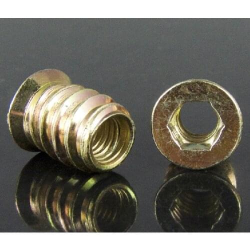 M6*20 Furniture countersink pre embedded Inserted nut wood plate bolt anti slip thread steel chair bed connector wood furniture