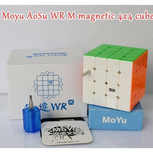 Moyu Aosu WR M Magnetic 4x4x4 magic cube 4x4 speed cube 4x4x4 puzzle cube Competition Cubes cubo magico