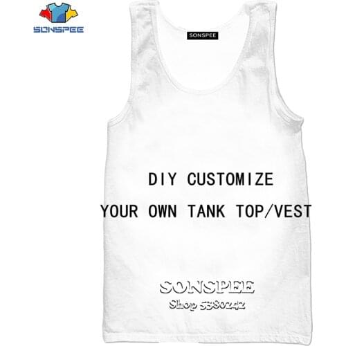 SONSPEE Customize DIY Your Own Photos/Pictures/Star/Anime/Character/Singer 3D Print Tank Top Vest