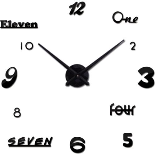 Hot sale 3d wall clock quartz watch modern diy clocks living room large decorative horloge murale modern style stickers