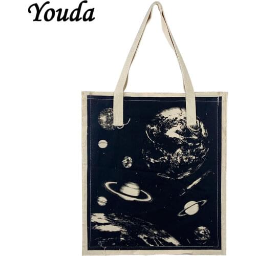 Youda New Original Universe Starry Handbag Retro Style Ladies Shoulder Bag Large-capacity Shopping Tote Classic Canvas Bags