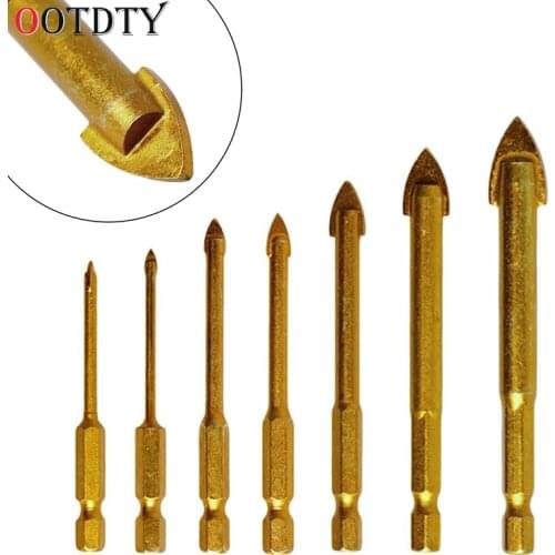 OOTDTY 1Pc Hex Ti Porcelain Spear Head Ceramic Tile Glass Drill Bits 3 - 12mm New