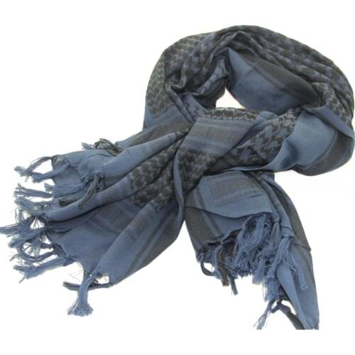 Wholesale Tactical Scarf Outdoor Unisex Military Keffiyeh Shemagh Arab Scarf Shawl Neck Cover Head Wrap Blue