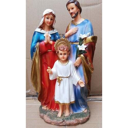 GOOD wholesale Catholic Christian supplies # Religious Holy Family Child Jesus the Virgin Mary Saint Joseph art statue -33CM