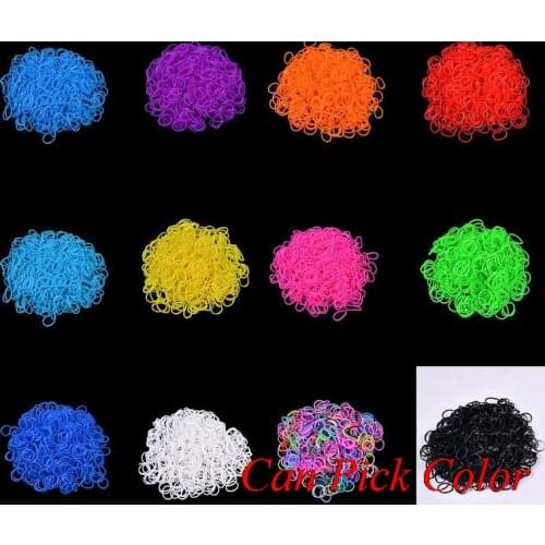Wholesale hot nohdop 600 bands+24 S-Clips/pack Elastic Rubber Candy Colorful Bracelet Loom Bands Multy DIY Silicone Refills