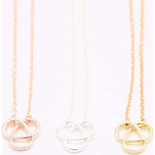 Abstract trillium pendant necklace cross three arc-shaped pendant necklace designed for women