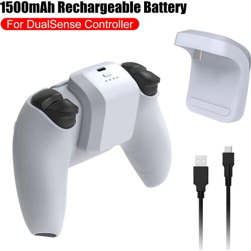 1500mAh Rechargeable Battery For DualSense Controller, Portable LED Indicator Gamepad External Battery For PS5 Game Controller