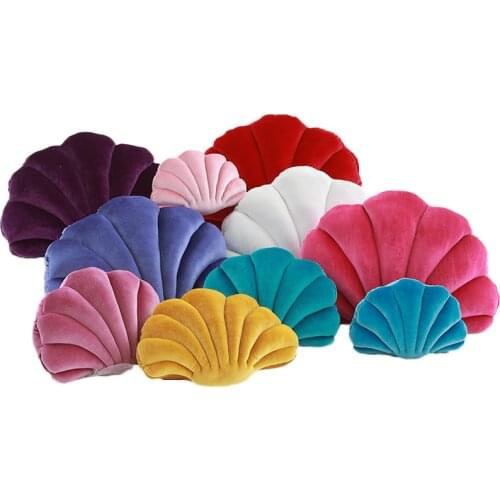 Shell toy colorful shell plush pillow sofa home decoration pillow high quality creative throw pillow gift for friends