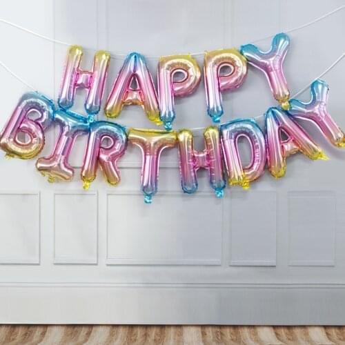 Happy Birthday Banner Balloon Decoration Globos Rose Gold Happy Birthday Foil Balloons Set 16inch Party Kids ballon