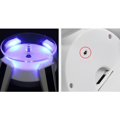 Solar Powered 360 Rotating Jewelry Phone Bracelet Watch Black Display Stand