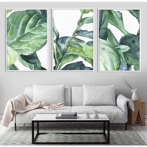 Modern Home Fresh Green Plant Poster Nordic Minimalist Print Canvas Painting Art Picture Wall Bedroom Living Room Decoration