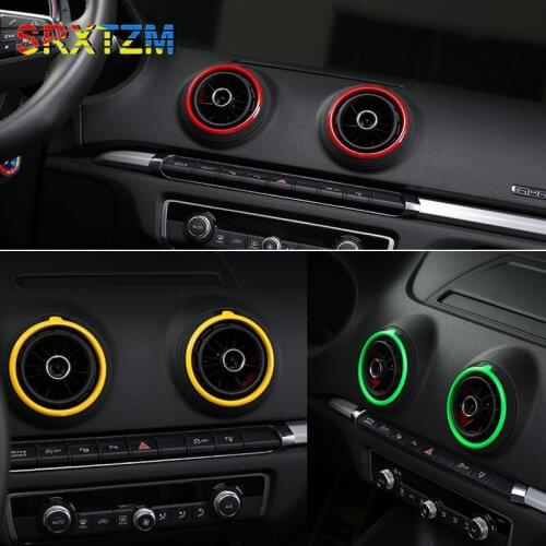 SRXTZM 4pcs Plastic 3 Color Air Condition Vent Outlet Ring Replacement Cover Trim for Audi A3 2013-2017 & S3 2013-2016