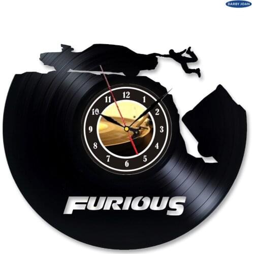 The Fate of the Furious Vinyl Wall Clock 12 "Custom Creation Vintage LP One Time Record Clock Hand Art Classic