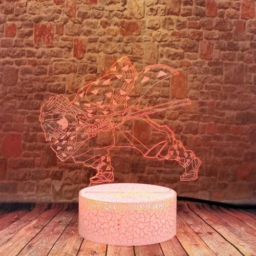 Luminous 3D Illusion LED Nightlight Colorful Changing Light Demon Slayer Anime action & toy figures