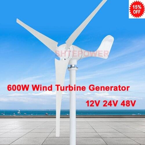 3 phase ac 12v 24v 48v 600w wind power windmill Generator 3/5 blades option small system for home