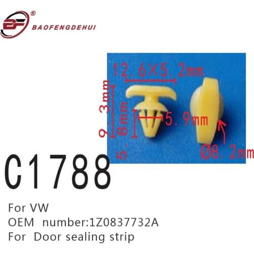 Car Screws Positioning For Volkswagen Golf Jetta Passat 1Z0837732A Door Sealing Strip Buckle