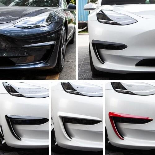 Vxvb For Tesla Model 3 2021 AccessoriesMatte Carbon Fiber ABS Black Car Accessories Model3 Model Three Front Blade Trim New