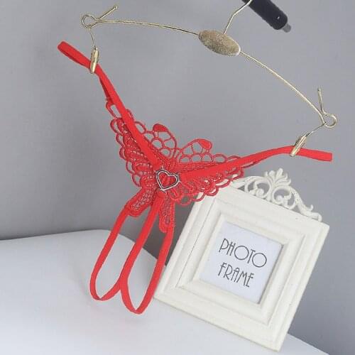 Butterfly Thongs Womens Sexy Lingerie See Through Lace Underwear Sexy Panties Hollow Low-waist Ladies Girl Underpants Intimates