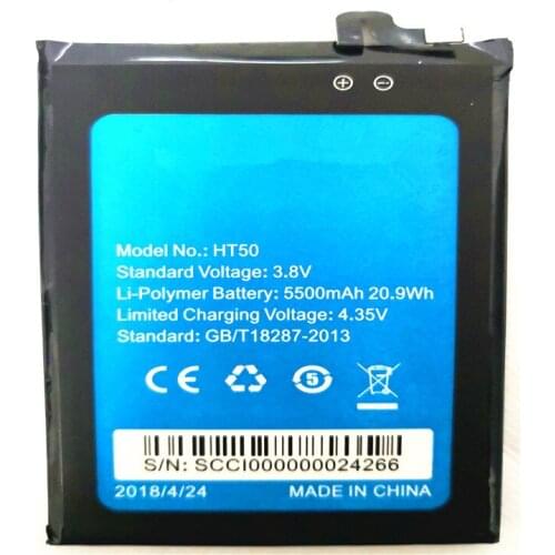 100% Original HT50 Battery 5500mAh Replacement HOMTOM HT50 Mobile Phone Battery with repair tools