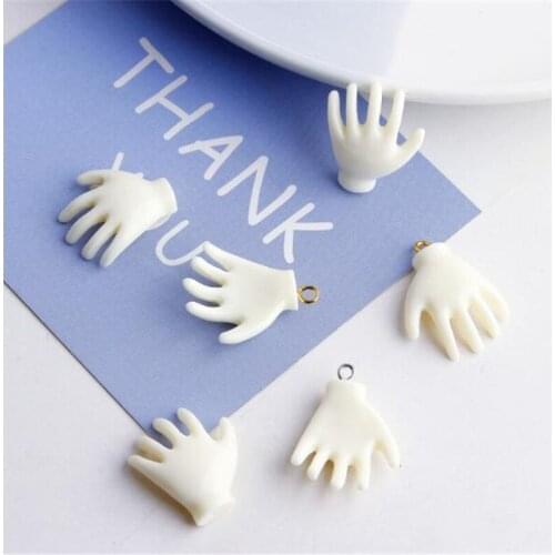 4pcs/lot new creative acrylic resin white paw charms connectors for diy punk earrings pendant jewelry making accessories