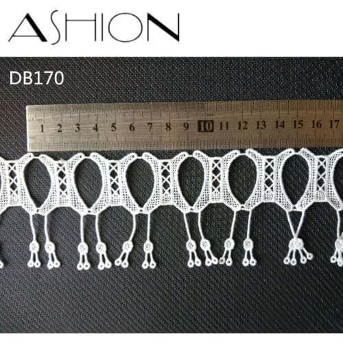 5 yards 65MM white Embroidered net Lace Fabric DIY skirt hem Dance costumes Garment Accessories lace trim Sewing Craft LP-DB170