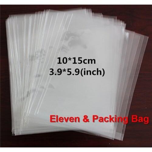 500pcs Flat open clear plastic poly bags, clear opp gift packaging bags 10x15cm
