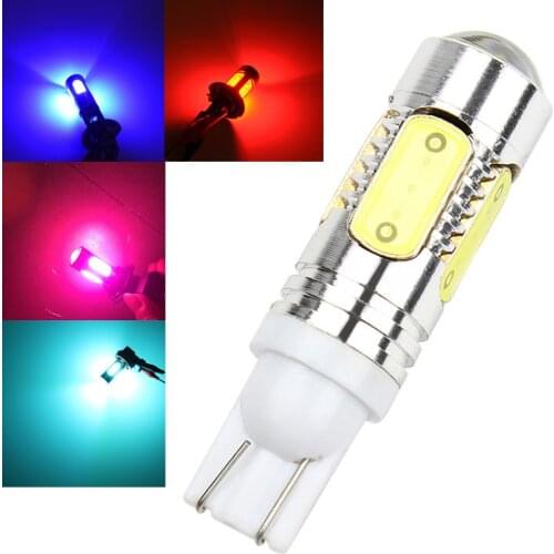 Auto T10 7.5W led light xenon wedge bulb 194 168 192 W5W lamp Interior Packing 5 COB Backup Reverse White Amber
