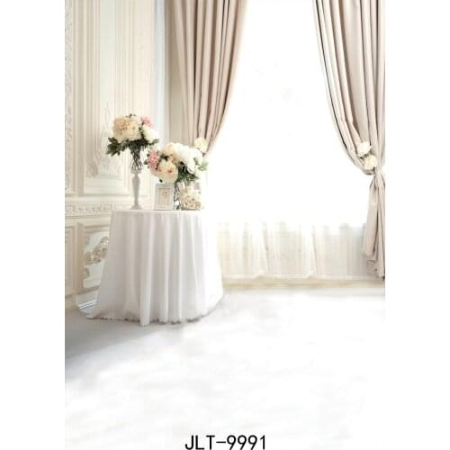 White Window Photography Backdrops Flowers Pure Background Vinyl Cloth Customize Backgrounds for Photo Studio Wedding Engagement