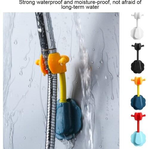 Hower Head Holder Hanger Punch-free Wall-Mounted Showerhead Bracket Self-Adhesive Adjustable Rack Bathroom Hook