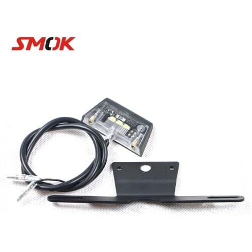 SMOK Motorcycle License Plate Holder LED Light For Yamaha FZ6 Xmax 125 250 300 400 FZ1 Suzuki GSR 600 Tmax 530 500 Honda PCX 125